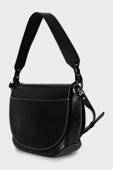 Leather bag with contrasting seams