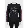 Black sweatshirt with branded embroidery