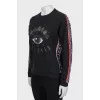 Black sweatshirt with branded embroidery