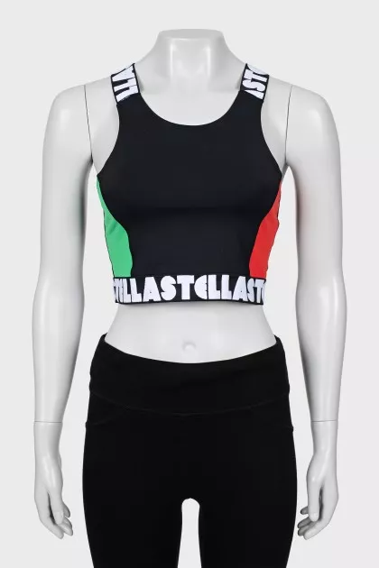 Sports top with brand logo