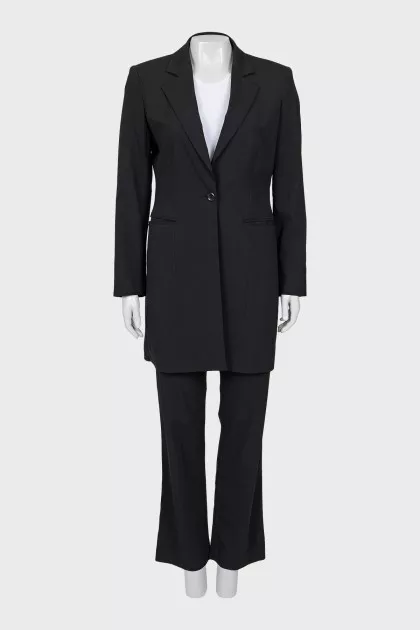 Black suit consisting of a jacket and trousers