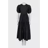 Fitted maxi dress with lace up