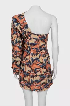 One shoulder lurex dress