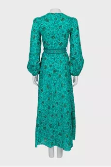 Floral print belted dress