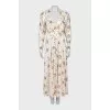 Beige dress with floral print