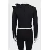 Fitted jacket with shoulder decoration