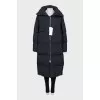 Long down jacket with a high collar