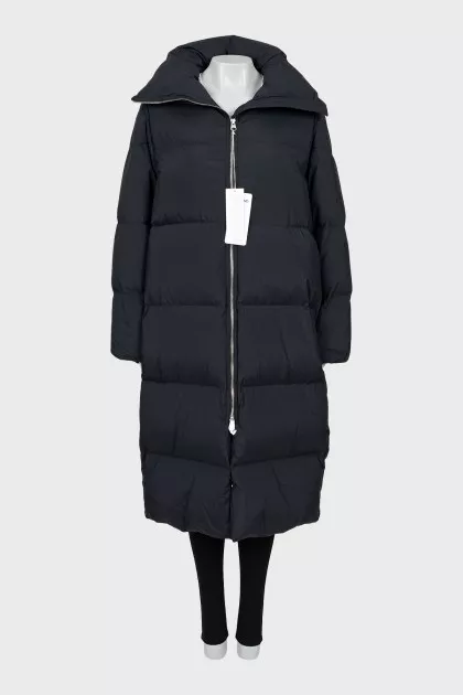 Long down jacket with a high collar