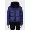 Quilted down jacket with natural fur