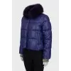 Quilted down jacket with natural fur