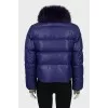 Quilted down jacket with natural fur