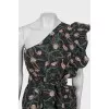 One shoulder printed bodycon dress