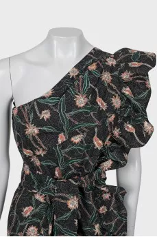 One shoulder printed bodycon dress