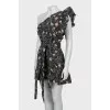 One shoulder printed bodycon dress