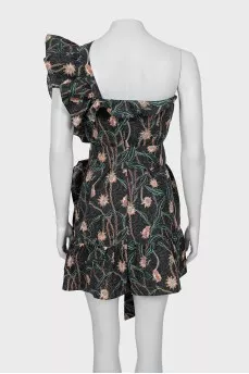 One shoulder printed bodycon dress