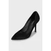 Suede stiletto pumps
