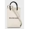 Leather crossbody bag with branded logo