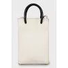Leather crossbody bag with branded logo