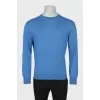 Men's blue cashmere and silk jumper
