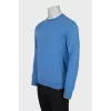 Men's blue cashmere and silk jumper
