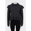 Cropped sweater with open back