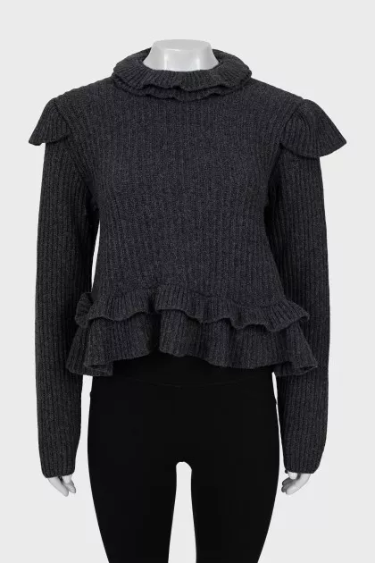 Cropped sweater with open back