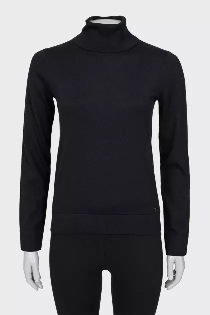 Black tight turtleneck