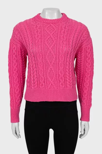 Knitted sweater with relief pattern