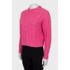 Knitted sweater with relief pattern