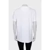 White oversized t-shirt with branded print