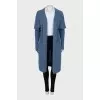 Blue cardigan with short pile