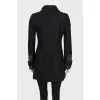 Black coat with eco-leather inserts