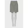 Gray A-line wool skirt