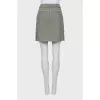 Gray A-line wool skirt