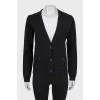 Black straight cut cardigan