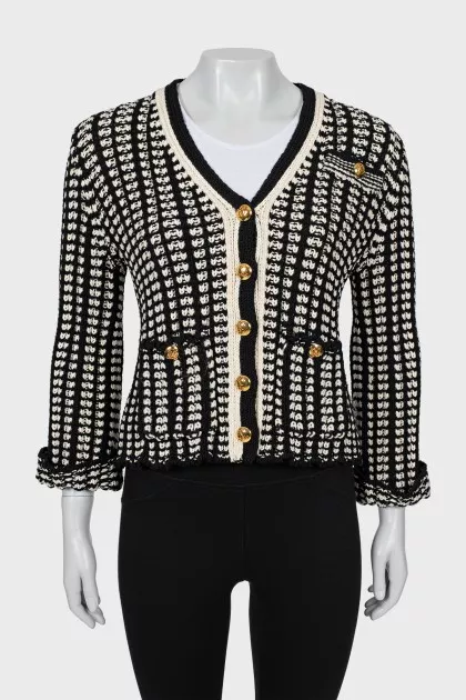 Wool cardigan with golden buttons
