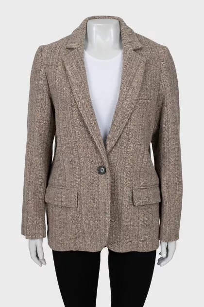 Straight cut wool jacket