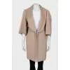 Beige alpaca wool coat