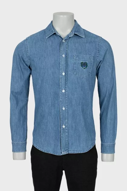 Men's shirt with branded embroidery