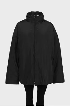 Men's A-line black down jacket