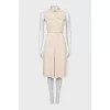 Beige silk dress with belt