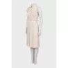 Beige silk dress with belt