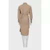 Beige dress with belt