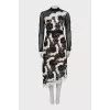 Black and white dress with long sleeves
