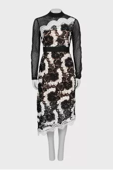 Black and white dress with long sleeves