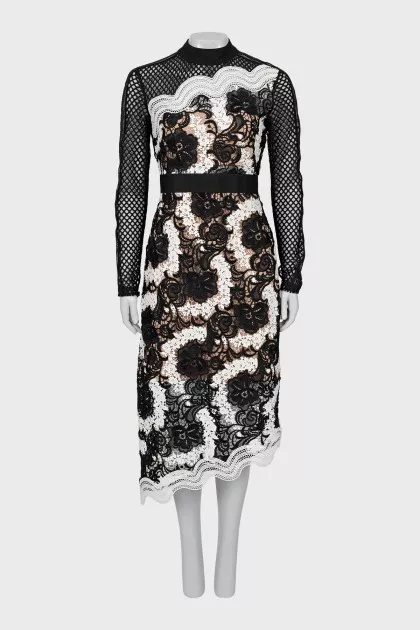 Black and white dress with long sleeves