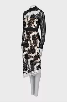 Black and white dress with long sleeves