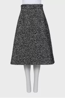 Black and white wool skirt