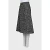 Black and white wool skirt