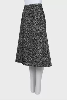 Black and white wool skirt